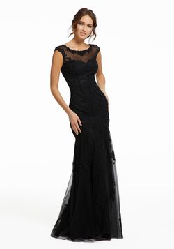 Style Theodora MoriLee Black Tie Size 14 Tall Height Straight Dress on Queenly
