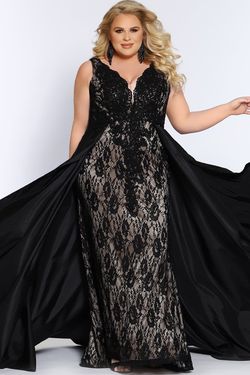 Plus Size Satin & Lace Maxi Dress