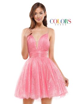 Style Adley Colors Pink Size 4 Floor Length V Neck Euphoria Cocktail Dress on Queenly