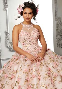 Style 60142 MoriLee Pink Size 8 Black Tie Pageant Ball gown on Queenly