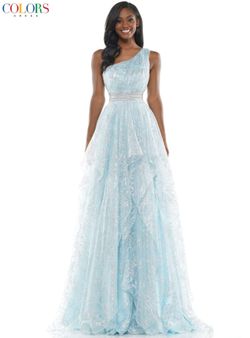 Style 2650 Colors Blue Size 12 Mini Overskirt Ruffles Ball gown on Queenly