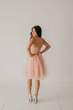 Style Mona Jadore Pink Size 12 Tulle Lace Tall Height Cocktail Dress on Queenly