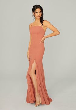 Style Leilani MoriLee Orange Size 14 Black Tie Tall Height Side slit Dress on Queenly