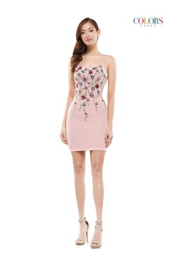 Style Cheryl Colors Pink Size 2 Floral Sequin Bodycon Cocktail Dress on Queenly