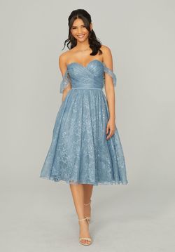 Style Rory MoriLee Blue Size 12 Tall Height Sweetheart Prom Cocktail Dress on Queenly