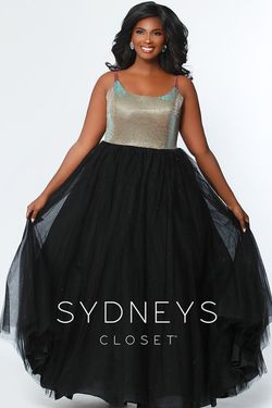 Style Simone Sydneys Closet Black Size 20 Spaghetti Strap Floor Length Ball gown on Queenly
