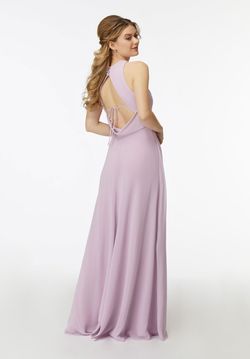 Style Jersey MoriLee Pink Size 8 Prom Black Tie Halter Side slit Dress on Queenly