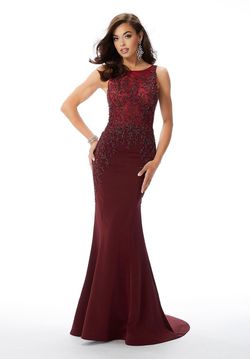 Style Aylin MoriLee Red Size 10 Sequined Fringe Black Tie Side slit Dress on Queenly