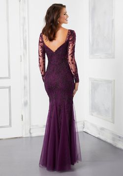 Style Maryn MoriLee Purple Size 10 Tulle Floor Length Sheer Mermaid Dress on Queenly
