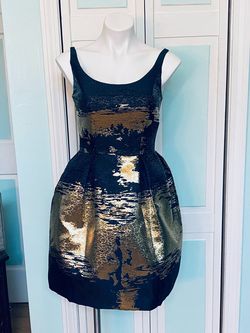 Milano Multicolor Size 4 Navy Midi Cocktail Dress on Queenly