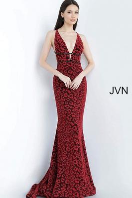 Jovani Red Size 4 Floor Length Jersey Mermaid Dress on Queenly