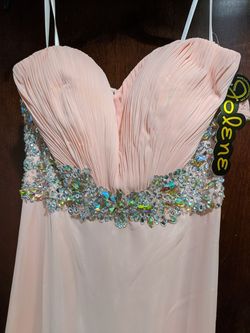 Style 14321 Jolene Pink Size 14 Strapless A-line Dress on Queenly