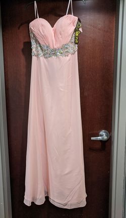 Style 14321 Jolene Pink Size 14 Jewelled Military Floor Length A-line Dress on Queenly