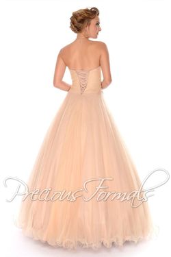 Style P10554 Precious Formals Nude Size 6 Strapless Floor Length Ball gown on Queenly