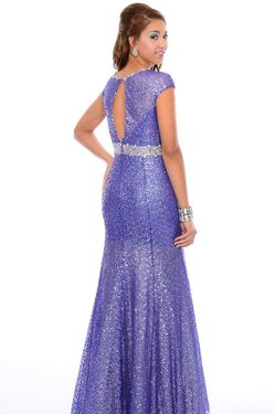 Style L21030 Precious Formals Purple Size 8 Black Tie Pageant Mermaid Dress on Queenly