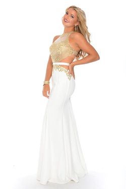 Style P23005 Precious Formals Gold Size 0 Tall Height Floor Length Mermaid Straight Dress on Queenly