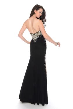 Style P35110 Precious Formals Black Size 4 Pageant Floor Length Mermaid Prom Straight Dress on Queenly