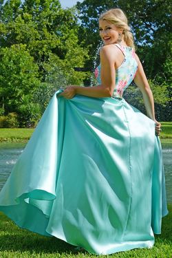 Style P70229 Precious Formals Green Size 12 Two Piece Plus Size Prom Ball gown on Queenly