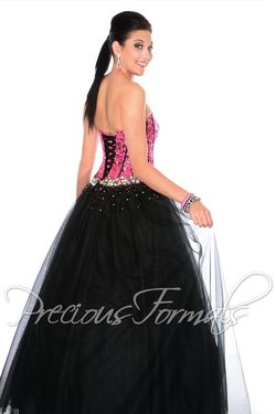 Style O21021 Precious Formals Pink Size 6 Print Pageant Tall Height Jewelled Ball gown on Queenly