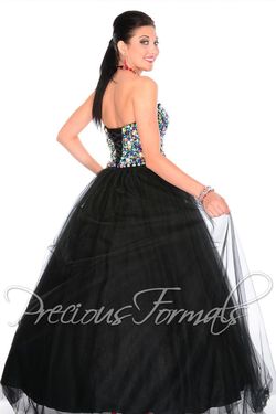 Style O21050 Precious Formals Black Size 10 Floor Length Pageant Ball gown on Queenly