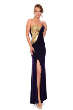 Style L38001 Precious Formals Black Tie Size 8 Euphoria Side slit Dress on Queenly