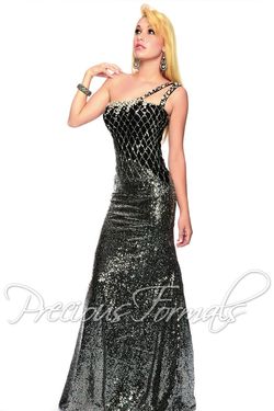 Style C55260 Precious Formals Silver Size 14 Straight Dress on Queenly