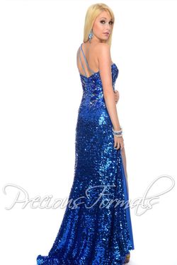 Style P55238 Precious Formals Royal Blue Size 14 Sequined Euphoria Tall Height Side slit Dress on Queenly