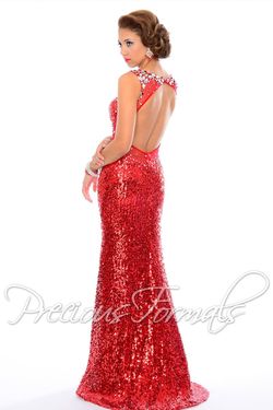 Style P55288 Precious Formals Red Size 00 High Neck Pageant Jewelled Straight Dress on Queenly