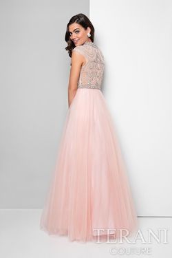 Style 1712P2899 Terani Couture Pink Size 4 Black Tie Pageant Ball gown on Queenly