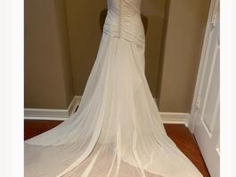 David's Bridal White Size 10 Military Embroidery Straight Dress on Queenly