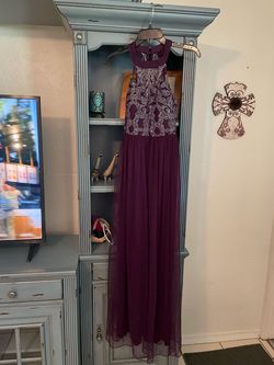 Xtraordinary Purple Size 2 Shiny Military Straight Dress on Queenly