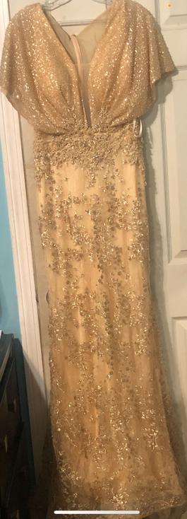 Amelia couture Nude Size 10 Floor Length Beaded Top Ball gown on Queenly