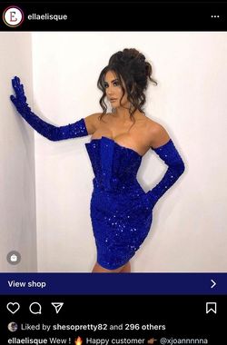 Ellaelisque Blue Size 6 Midi Cocktail Dress on Queenly
