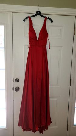 David & Johnny Red Size 0 Military Floor Length Prom A-line Dress on Queenly
