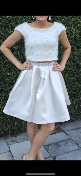 Sherri Hill White Size 0 Two Piece Bridal Shower Cocktail Dress on Queenly