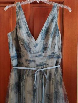 Style BM1109 Marchesa Blue Size 12 Military A-line Dress on Queenly