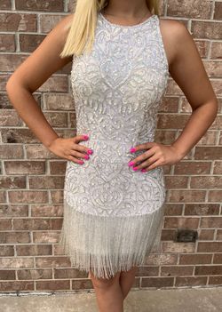 Sherri Hill White Size 2 Jewelled Bachelorette Midi Cocktail Dress on Queenly