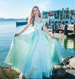 Sherri Hill Light Green Size 4 Pageant Ball gown on Queenly