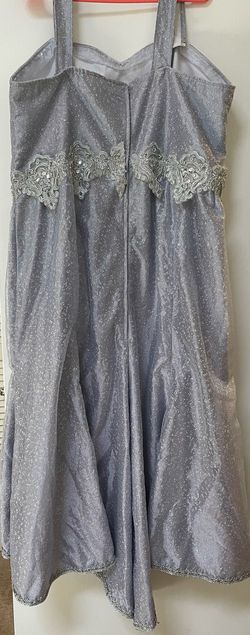 Silver Size 22 Side slit Dress on Queenly