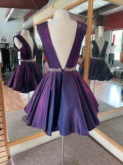 Envious Couture Purple Size 4 Pockets Homecoming Prom Cocktail Dress on Queenly