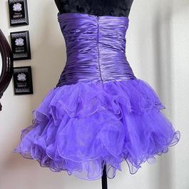 Sherri Hill Purple Size 4 Midi Shiny Homecoming Cocktail Dress on Queenly