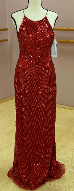 Aidan Maddox Red Size 4 Military Jewelled Straight Dress on Queenly