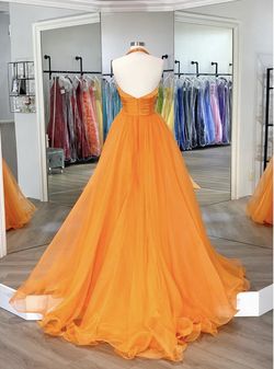 Sherri Hill Orange Size 4 Floor Length Ball gown on Queenly