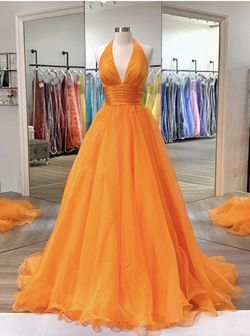 Sherri Hill Orange Size 4 Floor Length Ball gown on Queenly