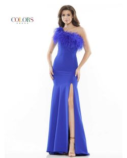 Colors Royal Blue Size 8 Floor Length Train Dress on Queenly