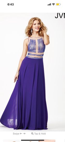Jovani Purple Size 6 Prom Floor Length Straight Dress on Queenly
