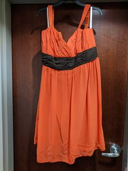 Forever Yours Orange Size 20 Black Tie Bridesmaid Cocktail Dress on Queenly