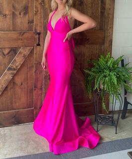 Clarisse Pink Size 4 Floor Length Silk Mermaid Dress on Queenly