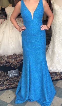 Jovani Blue Size 4 Mermaid Dress on Queenly