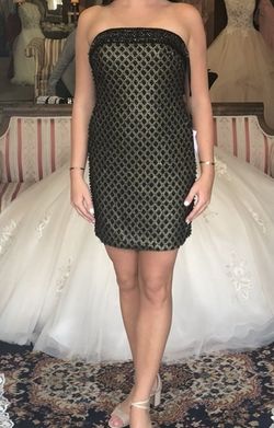 Jovani Black Tie Size 6 Floor Length Cocktail Dress on Queenly